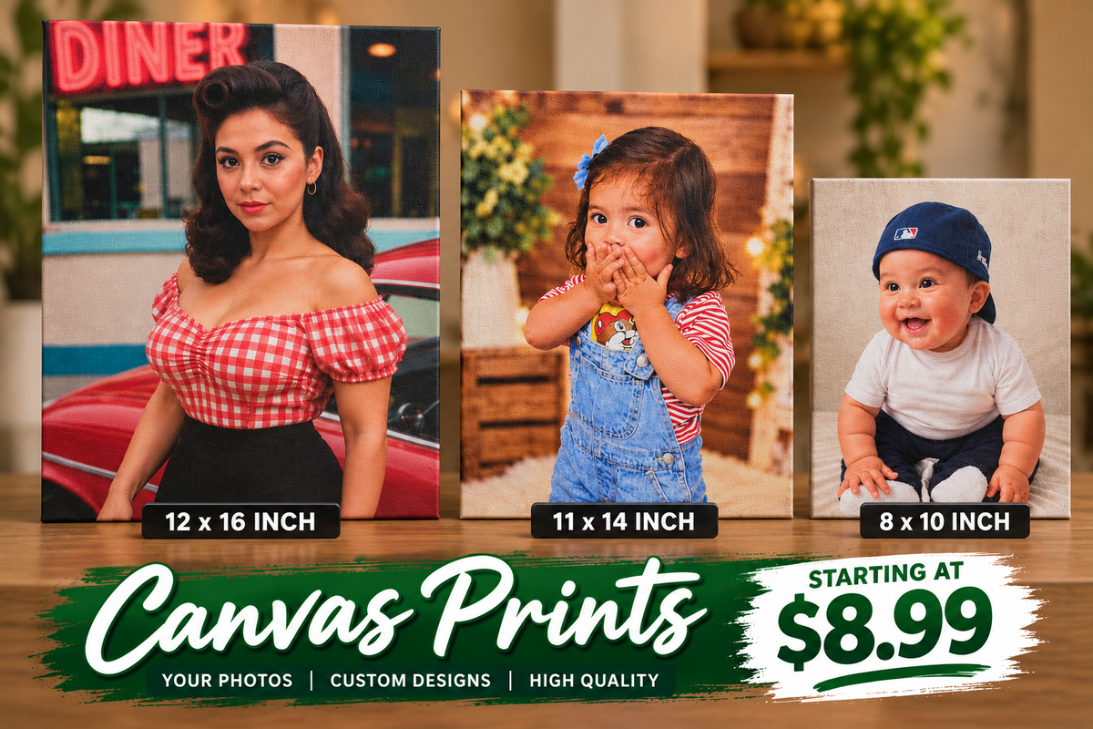 Custom UV-Printed Canvas Prints Starting at